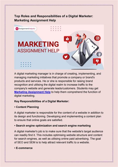 Top Roles And Responsibilities Of A Digital Marketer Marketing