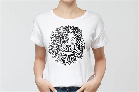 Floral Lion Head Dxf Svg Lion Head Dxf Cricut Boho Lion Svg Etsy