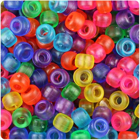 Beadtin Mixed Frosted Mm Barrel Pony Beads Pc Walmart