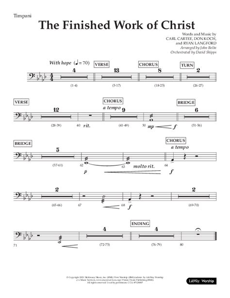 The Finished Work Of Christ Choral Anthem Satb Timpani Sheet Music