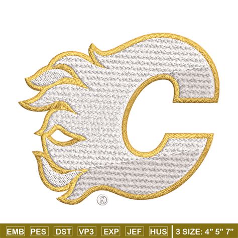 Calgary Flames Embroidery Design Logo Embroidery Nhl Embro Inspire