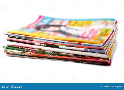 Stack Of Old Colored Magazines Stock Photo - Image: 24116258