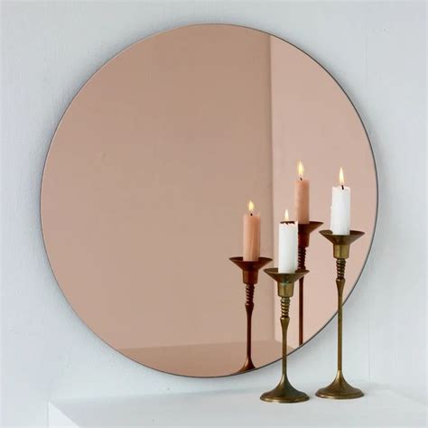 Round Rose Gold Frameless Orbis Mirror | Rose gold interior design, Dressing table mirror, Rose ...