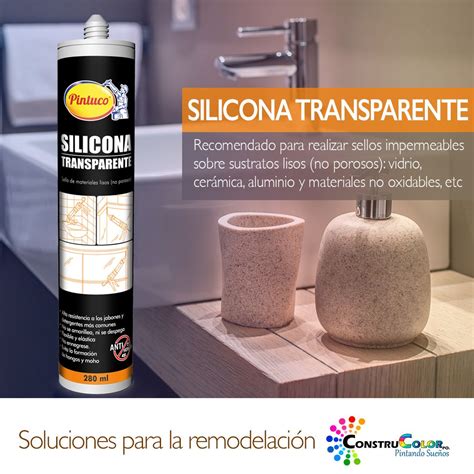 Cartucho Silicona Transparente PINTUCO 280ml Construcolor Ciudad Bolívar