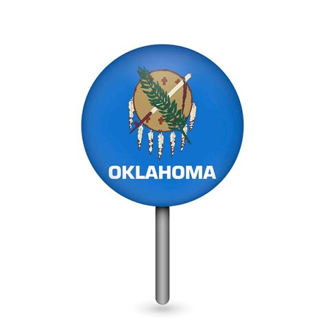 Premium Vector Map Pointer With Flag Of Oklahoma Vector Illustration