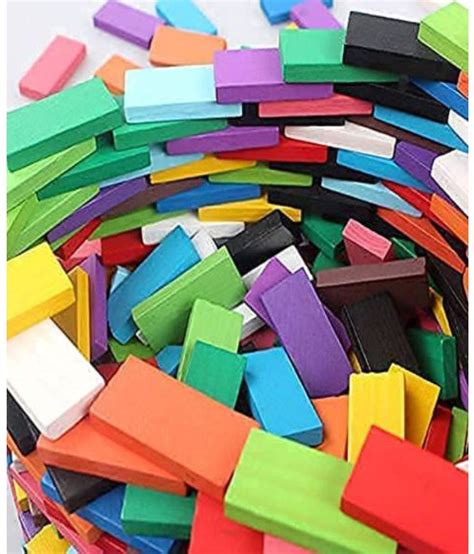 Buy Tzoo Colorful Wooden Dominoes Blocks Game Set In 12 Color Domino