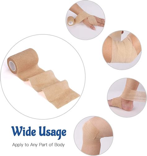 24 Pack Self Adherent Cohesive Bandage Wrap, 4â€? x 5 Yards Stretch Non