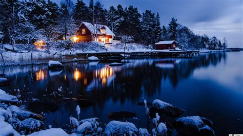 Snowy Cabin Desktop Background - 2560x1440 Wallpaper - teahub.io