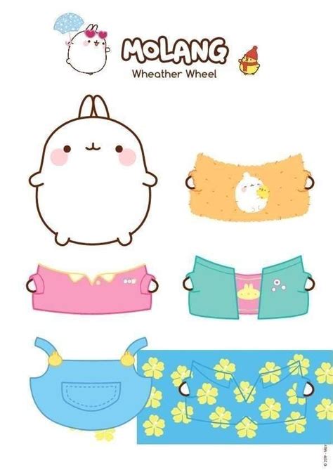 Molang Ropita Paper Dolls Diy Paper Doll Template Paper Dolls Printable