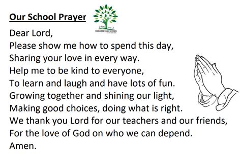 School Prayer Woodborough Woods Foundation C Of E Primary School