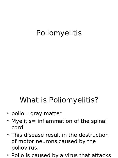 Poliomyelitis 1 Pdf Poliomyelitis Diseases And Disorders