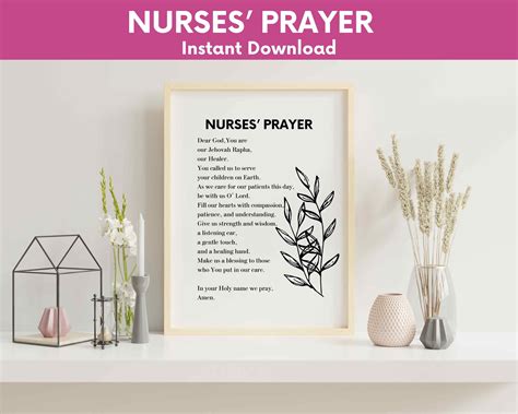 Nurse Prayer Minimalist Wall Art Graduation Gift,nurse Practitioner ...