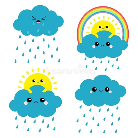 Cartoon Rain Rainbow Stock Illustrations 7926 Cartoon Rain Rainbow