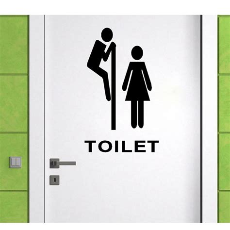 Large Size 55x32cm Funny Toilet Vinyl Wall Art Sticker Creative Toilet