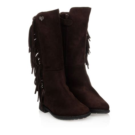 Stuart Weitzman Brown Suede Fringed Boots Childrensalon Outlet