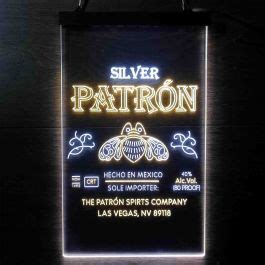 Patron Silver Logo Neon-Like LED Sign | FanSignsTime