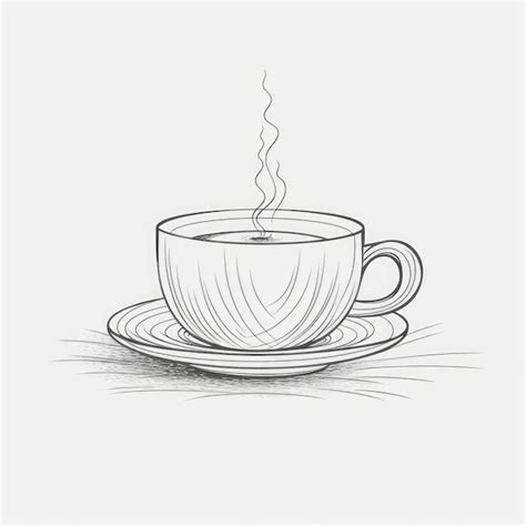 Premium Photo Continuous Line Drawing Of A Tea And Coffee Cup Icon