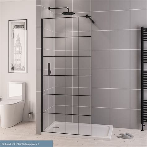 Vantage 2000 Matt Black 8mm 760 Framed Walk In Panel Bathroom Deal