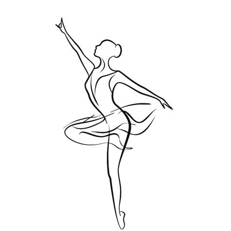 Premium Vector | Graceful_ballerina_woman_in_outline