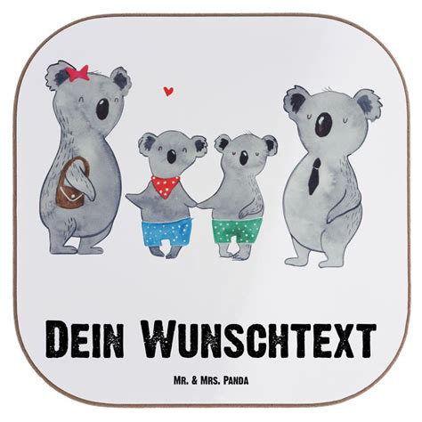 Personalisierte Untersetzer Koala Familie Zwei