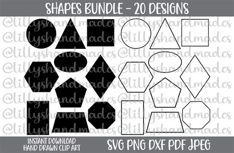 Shapes Clipart Svg Shapes Shapes Svg Bundle Basic Shapes - Etsy