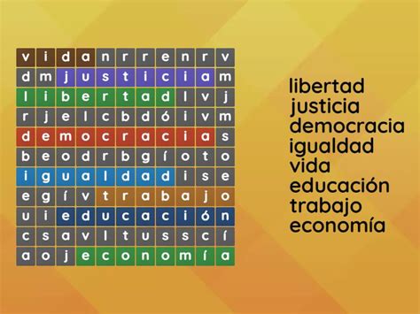 Sopa De Letras Derechos Humanos Wordsearch