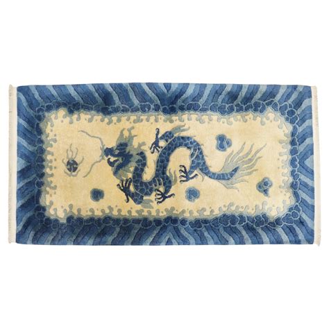 Dragon Blue Chinese Rug Mid 20th Century For Sale At 1stDibs Blue