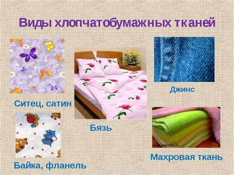Виды хлопчатобумажных тканей
