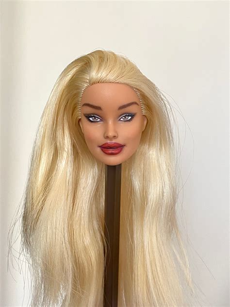 Custom Realistic Barbie OOAK Blonde Millie Repainted Head With Glam Makeup Fashion Art Doll Gift