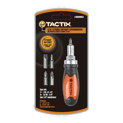 TACTIX MINI CACCIAVITE A CRICCHETTO CON 5 INSERTI