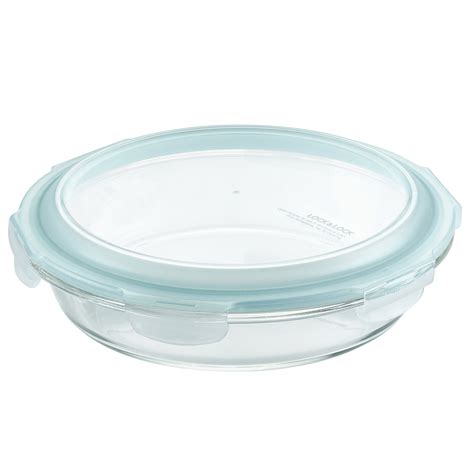 Lock & Lock Locknlock Purely Better Glass Round Pie Baking Dish And Food Container With Lid, 9.5 ...