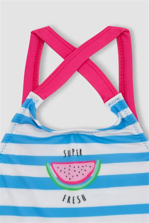 Pembe Kız Çocuk Genç Kız Kız Çocuk Desenli Bikini Takım DeFacto