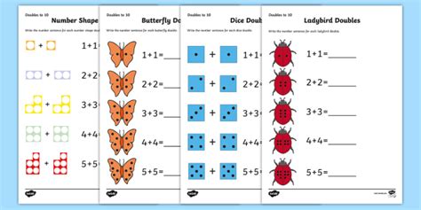 Doubles to 10 Worksheet - Teaching Resource (teacher made)