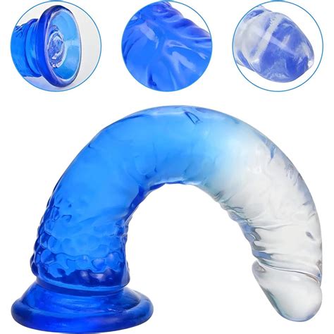 Erotic Soft Jelly Dildo Anal Butt Plug Realistic Penis Strong Suction