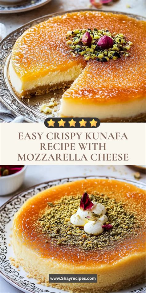 easy kunafa recipe  mozzarella cheese  delicious desserts