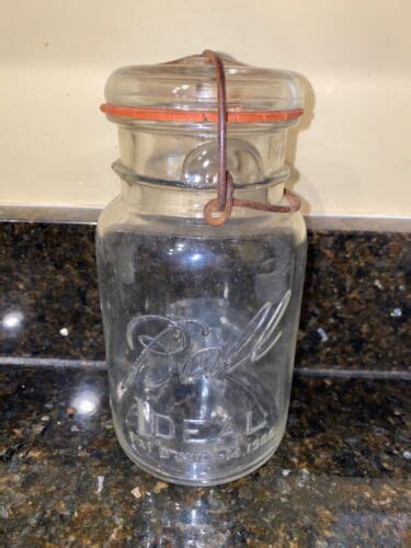 Vintage Ball Ideal Mason Canning Jar Wire Bail Quart 7 Clear Ebay