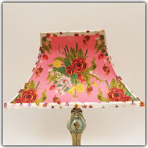 Handmade Floral Lampshade Lamp Shade Using Heather Ross Sleeping Porch Pink Fabric For Cottage