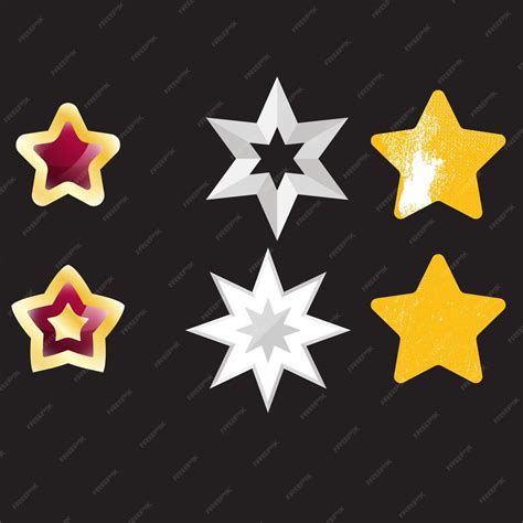 Коллекция звезд Звездные векторные иконы Черный набор звезд ...