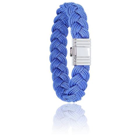 Bracelet 696 Cordon Marin Bleu Mer Acier Albanu Ocarat