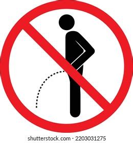 Prohibited No Peeing Pee Sign Warning Stock Vector Royalty Free