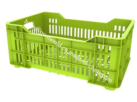 High Quality Plastic Fruit Vegetable Crate Storage Box Injection Mould