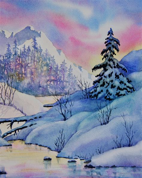 Painting A Winter Mountain Sunset In Watercolor | Eva Nichols | Skillshare