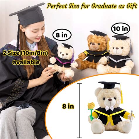 Regalos de graduación para ella oso de peluche personalizado con foto