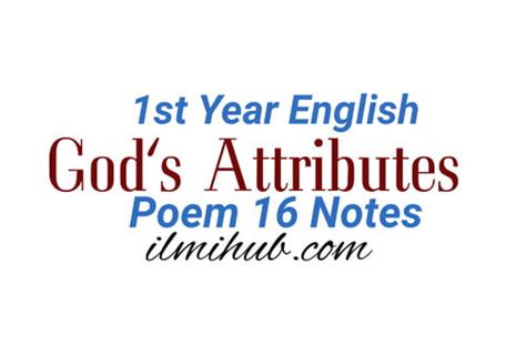 1st Year English Gods Attributes Notes PDF Ilmi Hub