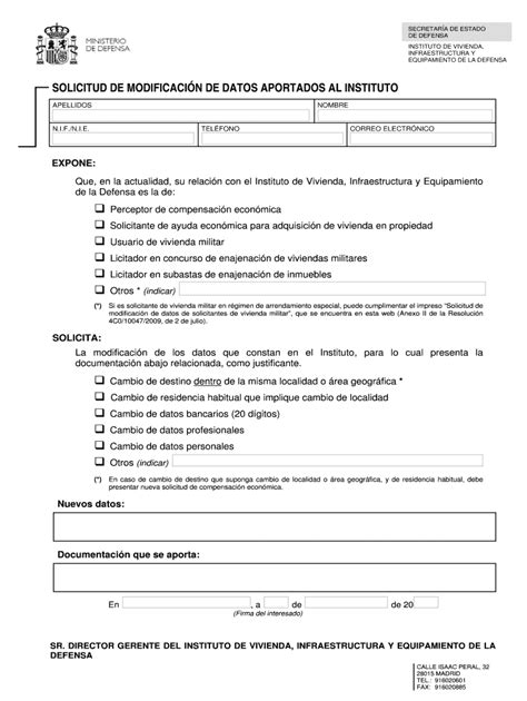 Completable En L Nea Invied Mde Impreso De Solicitud De Modificacin De