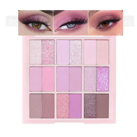 Amazon Cakaila Colors Purple Pink Nude Shimmery Eyeshadow Palette Makeup Light Purple