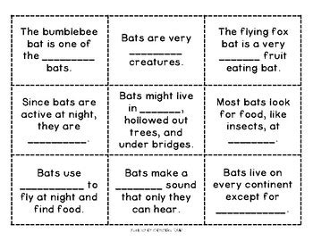 Bat Fact Cards And Activities By Another Crull Creation TPT