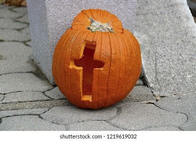 Cross Pumpkin Carving Stock Photo 1219619032 | Shutterstock