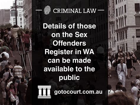 Sex Offenders Register In WA Go To Court Lawyers