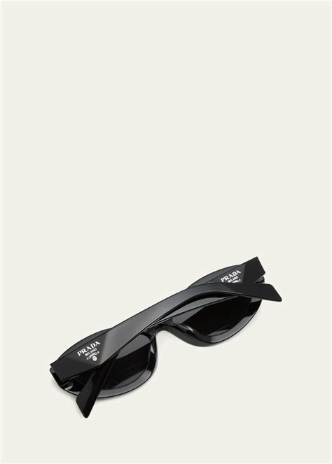 Prada Pr 26zsf Logo Beveled Acetate Oval Sunglasses Bergdorf Goodman